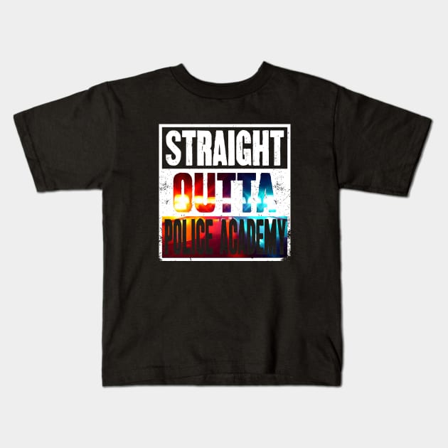 Straight Outta Police Academy - Future Police Officer Kids T-Shirt by captainmood